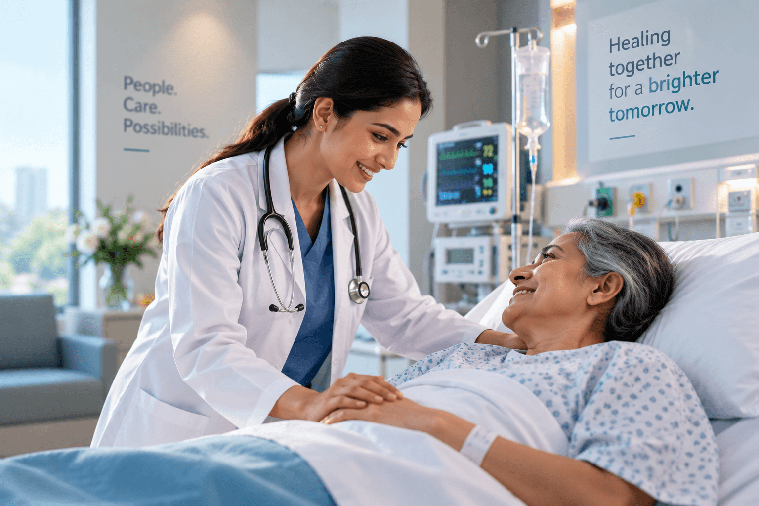 Doctor caring for a patient